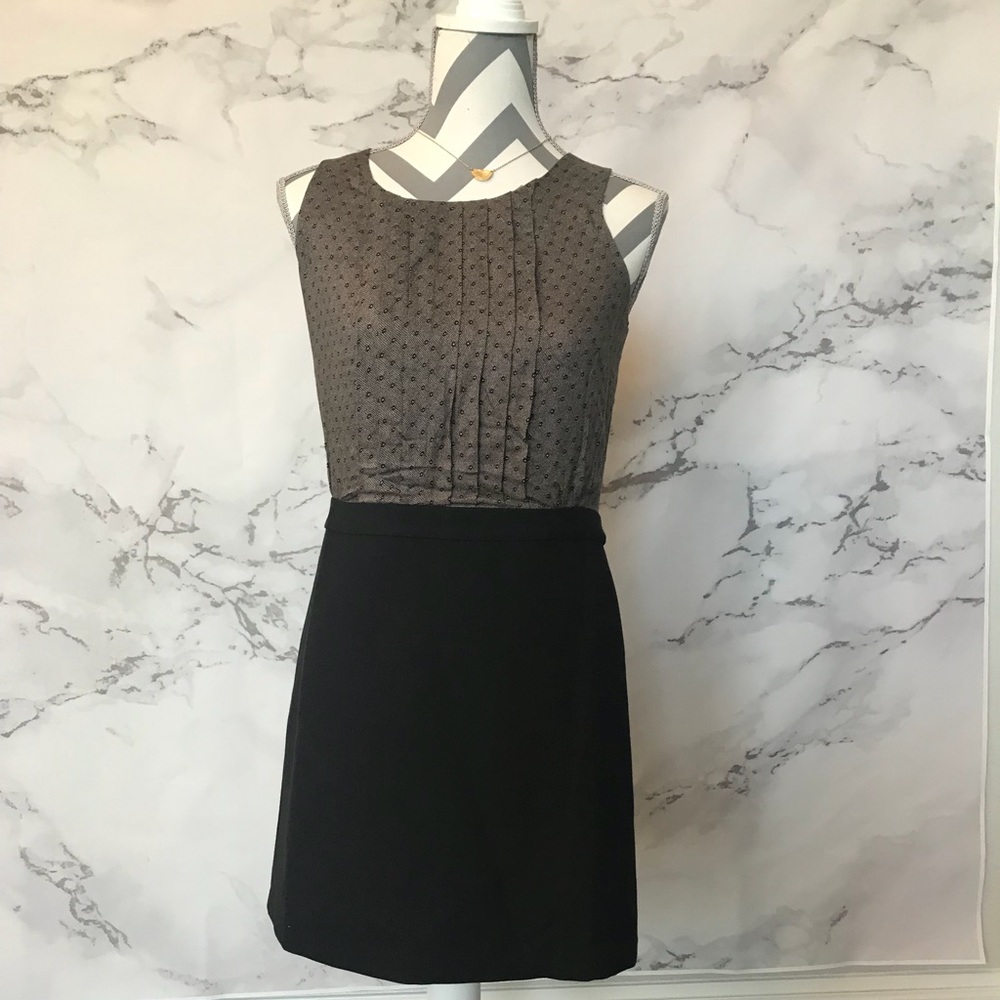 Loft NWT 2P Pleated Front Dress Black